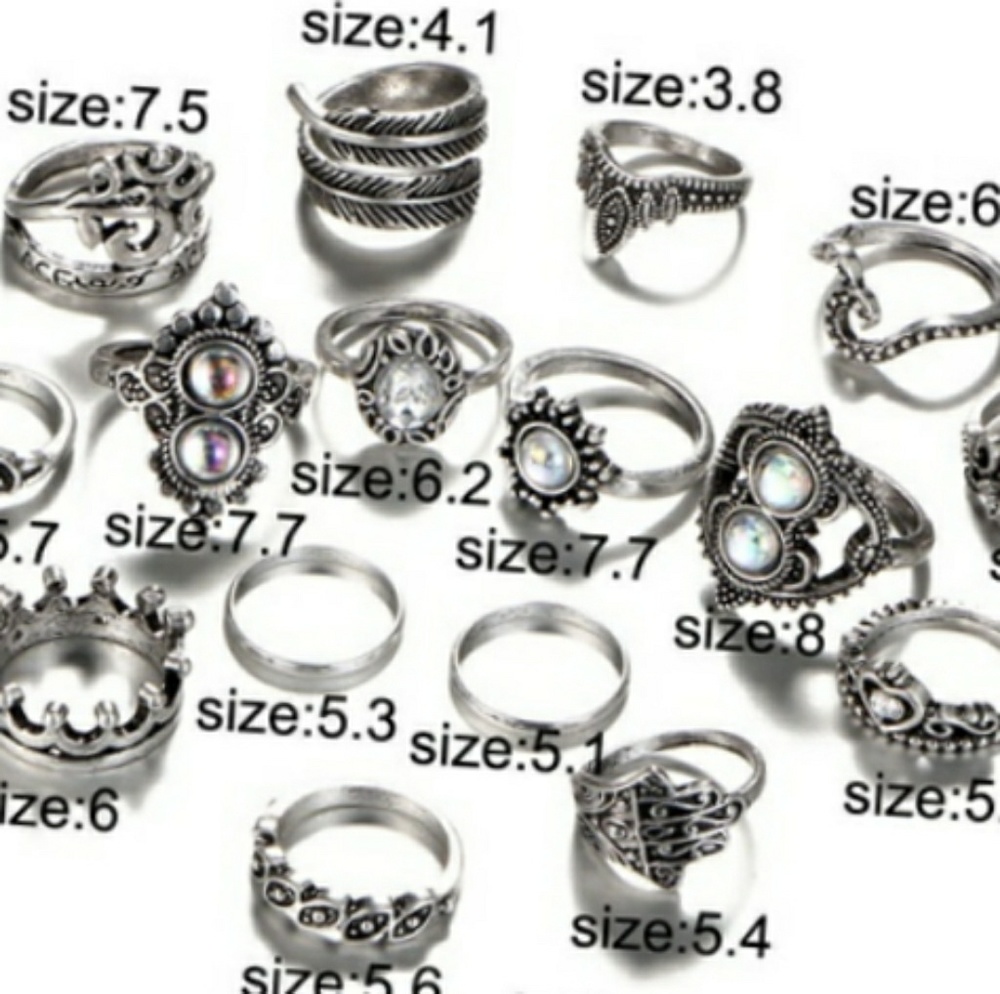 $$SOLD$$ Vintage BOHO Statement Ring Set - Picture 4 of 5